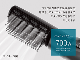 1_2-18 イメージ:ハイパワー700W(100V/200V時:500W、120V/240V時:700W)