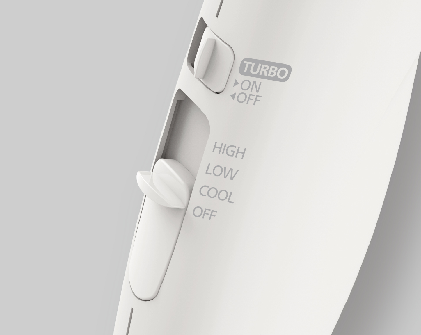 イメージ:2段階温風切替+TURBO機能付き