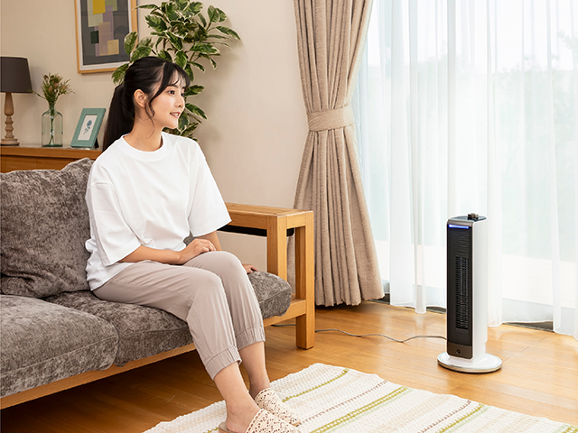 送風機能付ファンヒーター KHF-0848/W - Ảnh 5